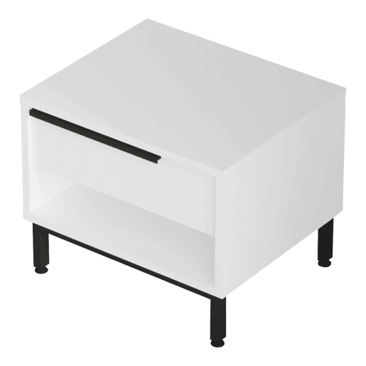 Mesa de cabeceira Vesanto com gaveta 42.5x53.5x44.5cm - Branco en.casa
