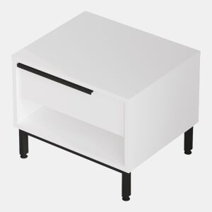 Mesa de cabeceira Vesanto com gaveta 42.5x53.5x44.5cm - Branco en.casa
