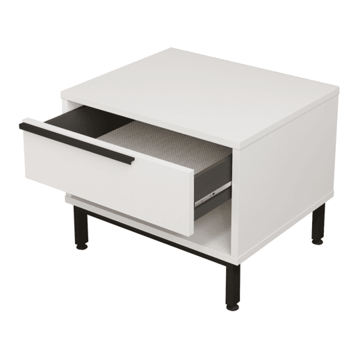 Mesa de cabeceira Vesanto com gaveta 42.5x53.5x44.5cm - Branco en.casa