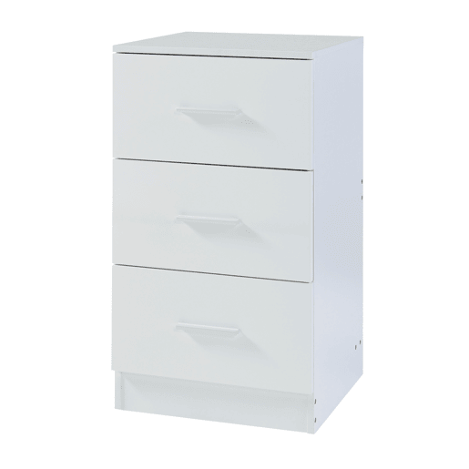 Conjunto de 2 mesas de cabeceira Aurdal com 3 gavetas em aglomerado 66x37x34.5cm - Branco alto brilho en.casa