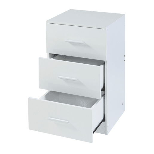 Conjunto de 2 mesas de cabeceira Aurdal com 3 gavetas em aglomerado 66x37x34.5cm - Branco alto brilho en.casa