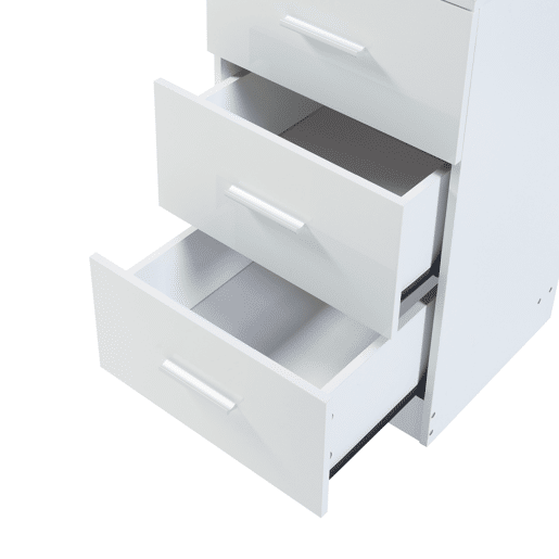 Conjunto de 2 mesas de cabeceira Aurdal com 3 gavetas em aglomerado 66x37x34.5cm - Branco alto brilho en.casa