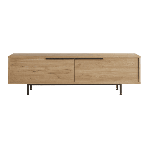 Mesa de TV Urejovle com 2 portas em aglomerado 160x35.5x45cm - efeito carvalho en.casa