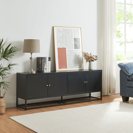 Suporte de TV Janakkala em aço 153x35x55cm - Preto en.casa