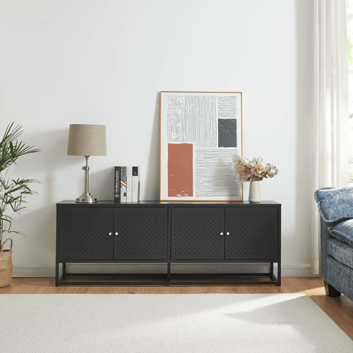 Suporte de TV Janakkala em aço 153x35x55cm - Preto en.casa