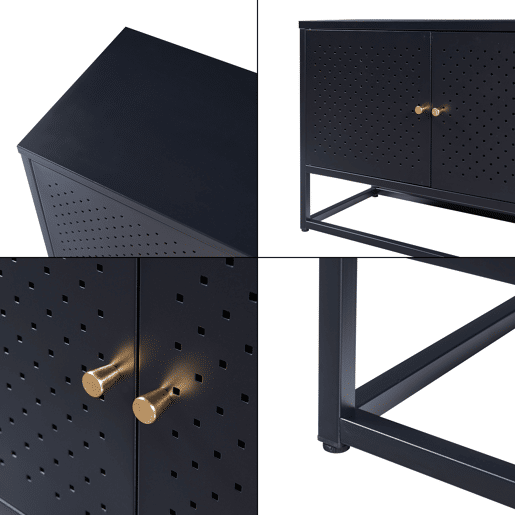 Suporte de TV Janakkala em aço 153x35x55cm - Preto en.casa