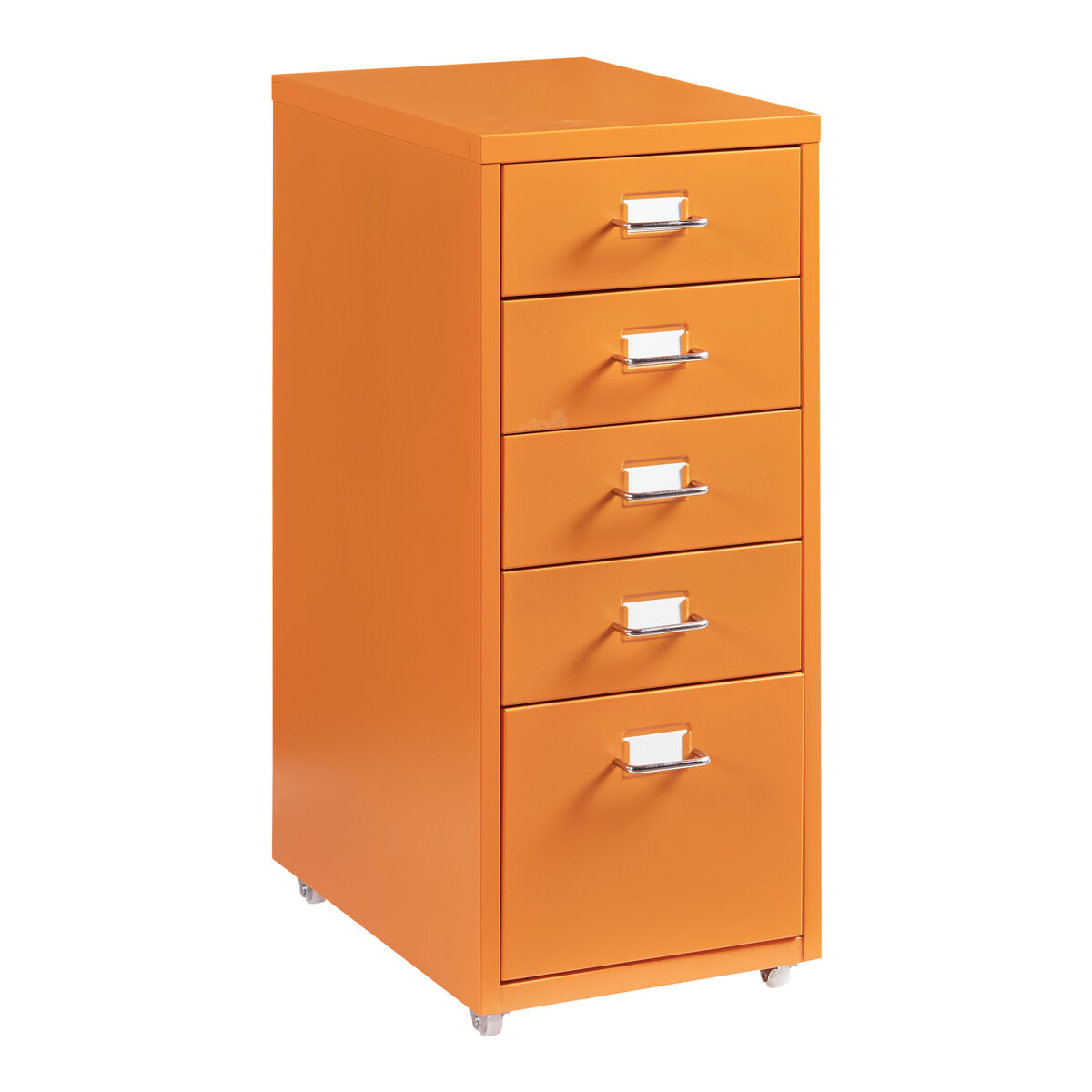 Archivador móvil kökar con 5 cajones 69x28x41 cm acero - naranja [en.casa]