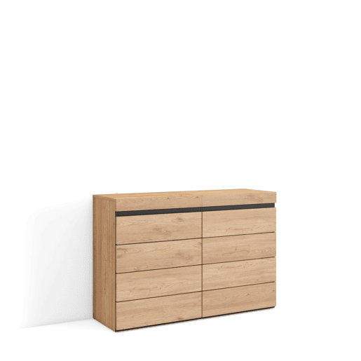 Cómoda, Com Gavetas, Armazenamento, 114x35x75cm, Para quarto, dormitório, Camiseiro, Estilo moderno, Carvalho Cómoda, Com Gavetas, Armazenamento, 114x35x75cm, Para quarto, dormitório, Camiseiro, Estilo moderno, Carvalho