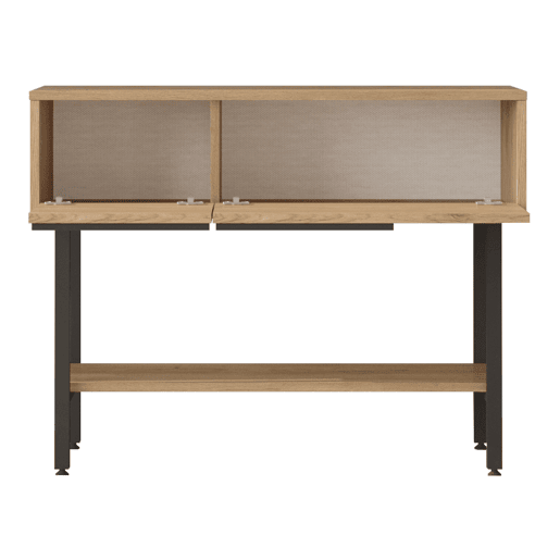 Mesa de Consola Vesanto com compartimentos 100x29.5x76cm - Efeito Carvalho en.casa