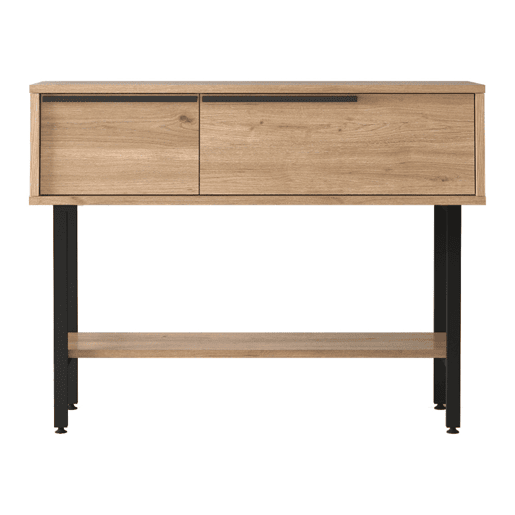 Mesa de Consola Vesanto com compartimentos 100x29.5x76cm - Efeito Carvalho en.casa