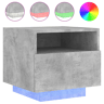 vidaXL Mesa de cabeceira com luzes LED 40x39x37 cm cinzento-cimento