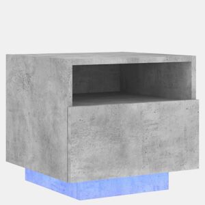 vidaXL Mesa de cabeceira com luzes LED 40x39x37 cm cinzento-cimento