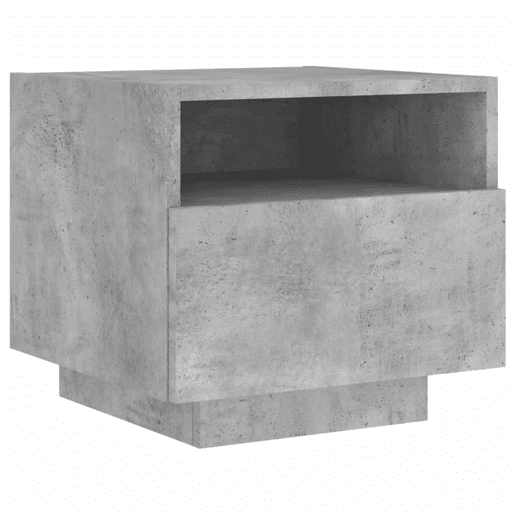 vidaXL Mesa de cabeceira com luzes LED 40x39x37 cm cinzento-cimento vidaXL Mesa de cabeceira com luzes LED 40x39x37 cm cinzento-cimento