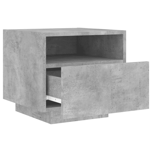 vidaXL Mesa de cabeceira com luzes LED 40x39x37 cm cinzento-cimento vidaXL Mesa de cabeceira com luzes LED 40x39x37 cm cinzento-cimento