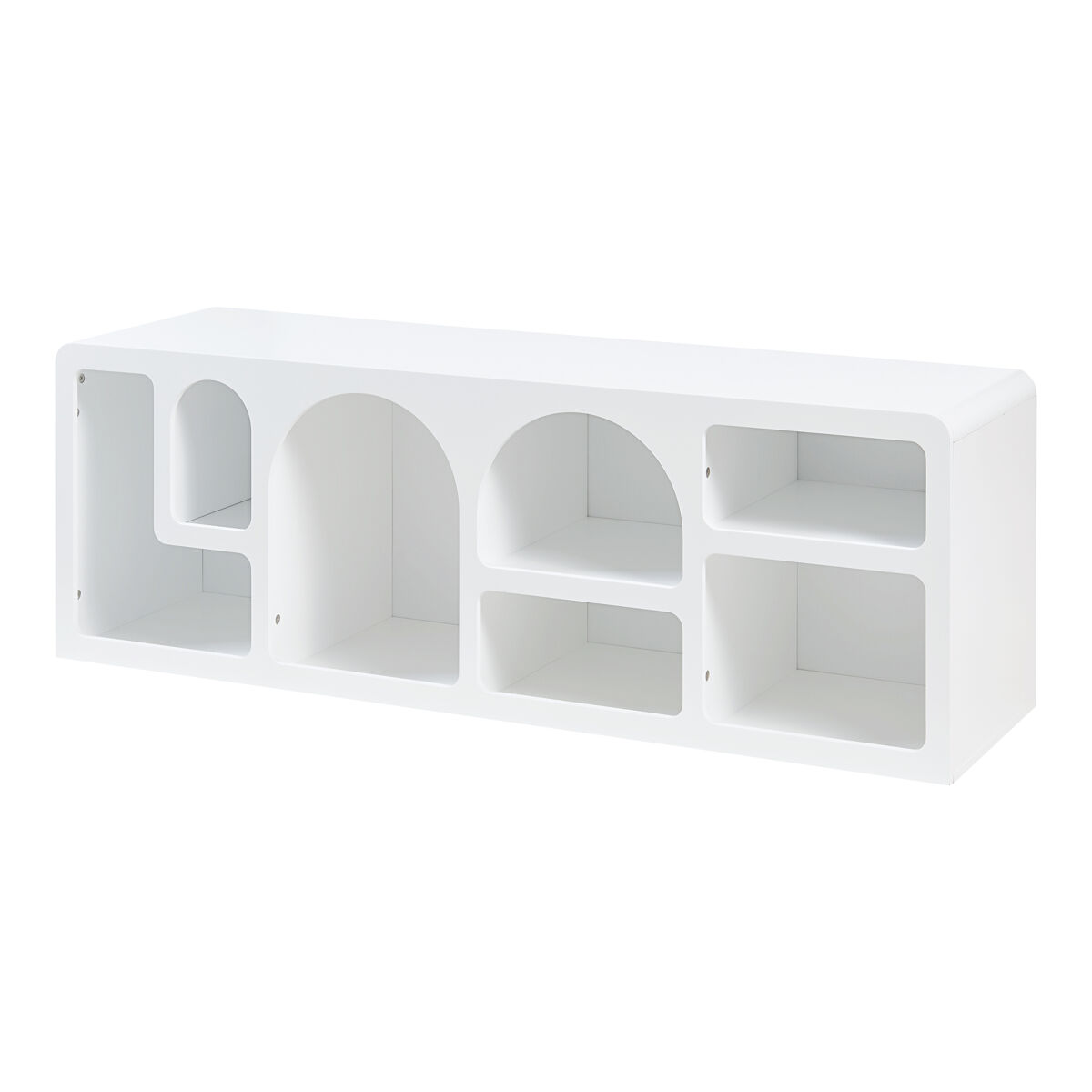 Mueble de tv vågå mdf 140x40x48 cm - blanco [en.casa]