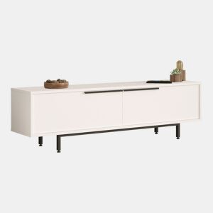 Mesa de TV Urejovle com 2 portas de aglomerado 160x35.5x45cm - Branco en.casa