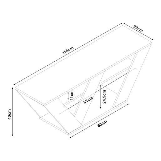 Mesa TV Nome com 2 prateleiras em aglomerado 110x30x40cm - Efeito carvalho en.casa Mesa TV Nome com 2 prateleiras em aglomerado 110x30x40cm - Efeito carvalho en.casa