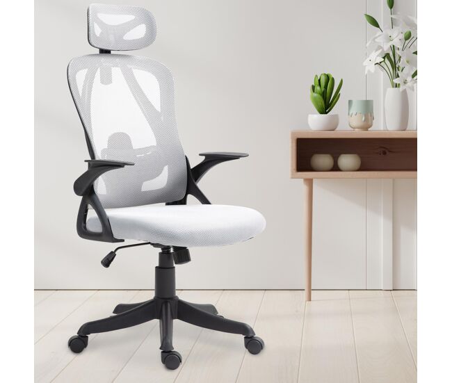 Silla de oficina taos tela gris 66x58x122 cm