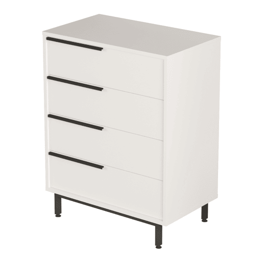 Cómoda Vesanto com 4 gavetas - 95x75x44,5cm - Branco en.casa.