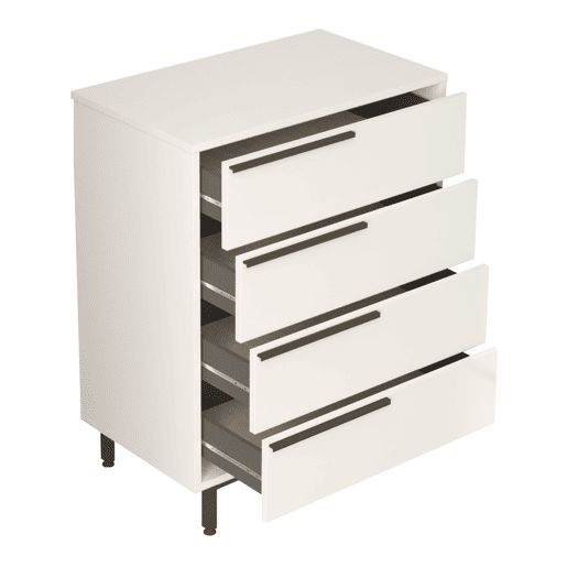 Cómoda Vesanto com 4 gavetas - 95x75x44,5cm - Branco en.casa.