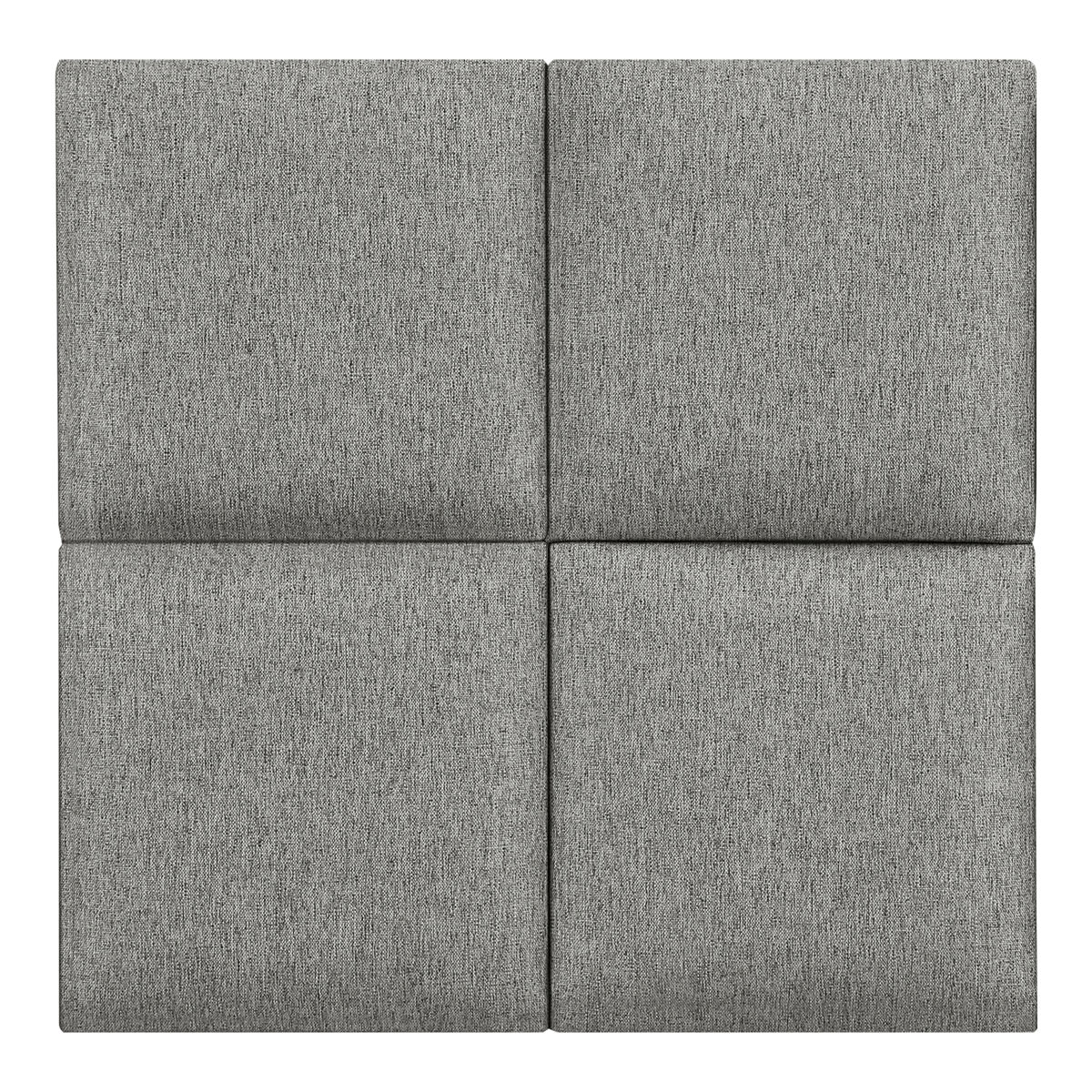 Set de 4 paneles de pared acolchados carpino textil 30x30cm - gris claro [neu.haus]