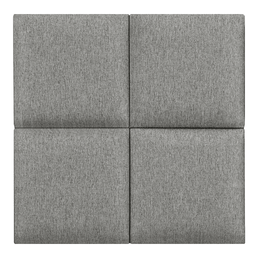 Conjunto de 4 painéis de parede acolchoados Carpino têxtil 30x30cm - Cinzento claro neu.haus