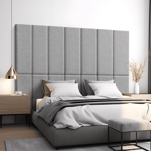 Conjunto de 2 painéis de parede acolchoados Carpino têxtil 90x30cm - Cinzento claro neu.haus