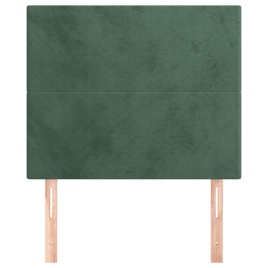 Cabeceros 2 unidades de terciopelo verde oscuro 100x5x78/88 cm alto
