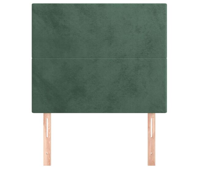 Cabeceros 2 unidades de terciopelo verde oscuro 100x5x78/88 cm alto