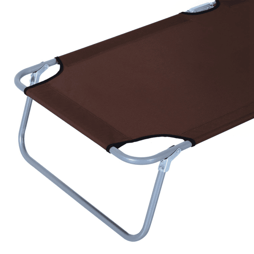Outsunny Conjunto de 2 Espreguiçadeiras Dobráveis Espreguiçadeiras de Jardim Reclináveis com Toldo Removível Encosto Ajustável em 5 Níveis para Terraço Piscina 187x58x36 cm Marrom