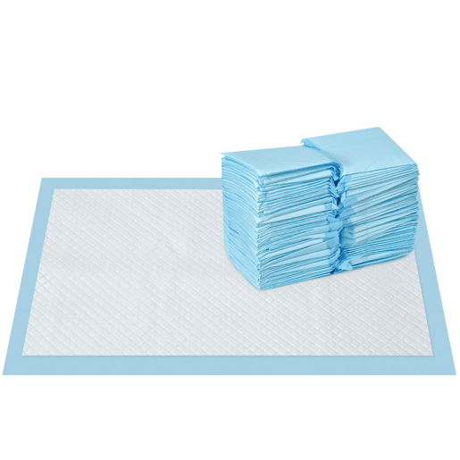 PawHut Resguardos de Treino Animais de Estimação 100 Unidades 45x30 cm Resguardos Absorventes para Cães Desenho com 6 Camadas com Superfície de Secagem Rápida Azul