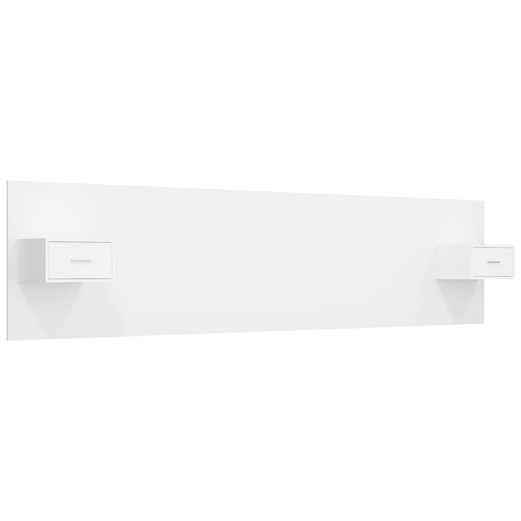 vidaxl cabecero de cama con mesitas madera contrachapada blanco