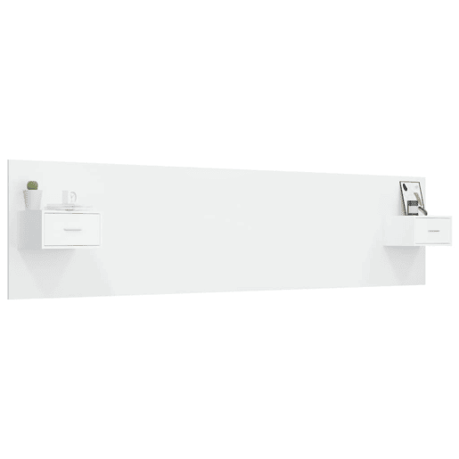 vidaXL Cabeceira cama + armários madeira processada branco vidaXL Cabeceira cama + armários madeira processada branco