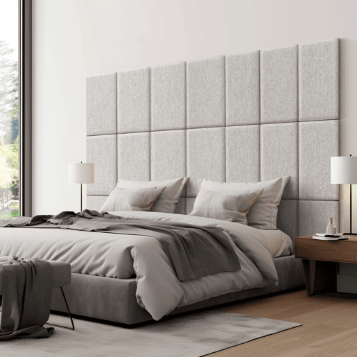 Conjunto de 3 painéis de parede acolchoados Carpino têxtil 60x30cm - Cinzento neu.haus