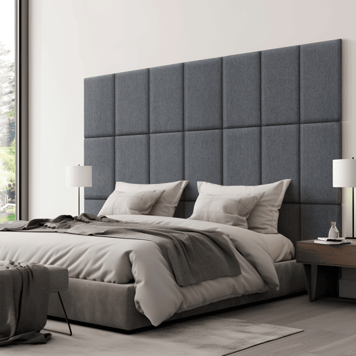 Conjunto de 3 painéis de parede acolchoados Carpino têxtil 60x30cm - Cinzento escuro neu.haus