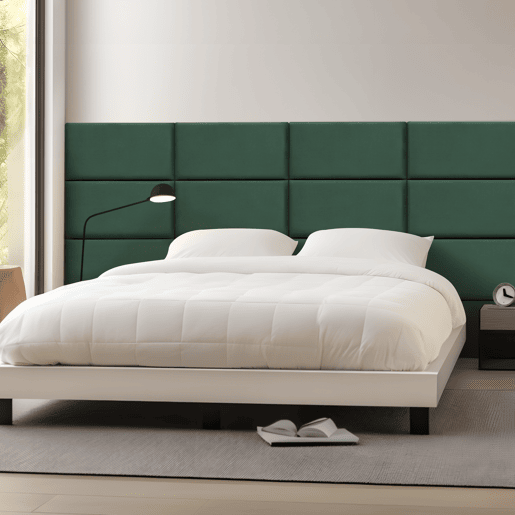 Conjunto de 3 painéis de parede acolchoados Carpino veludo 60x30cm - Verde escuro neu.haus