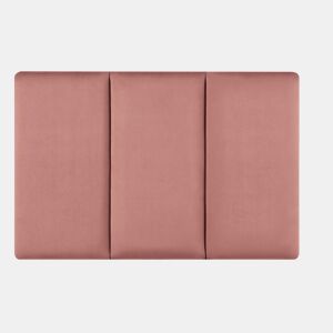 Conjunto de 3 painéis de parede acolchoados Carpino veludo 60x30cm - Rosa neu.haus