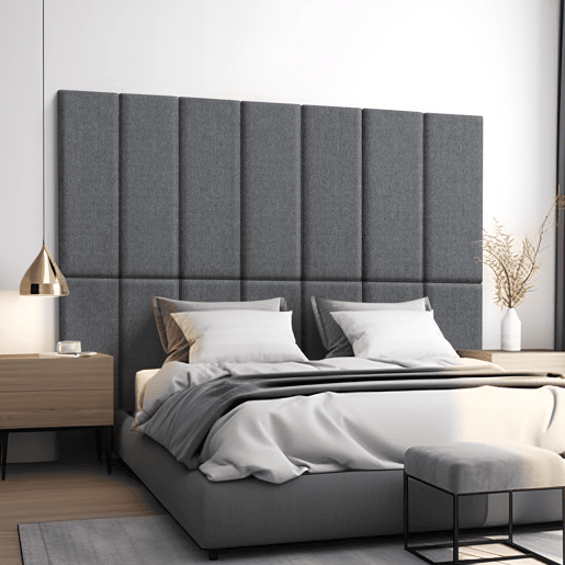Conjunto de 2 painéis de parede acolchoados Carpino têxtil 90x30cm - Cinzento escuro neu.haus