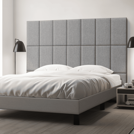 Conjunto de 3 painéis de parede acolchoados Carpino têxtil 60x30cm - Cinzento claro neu.haus
