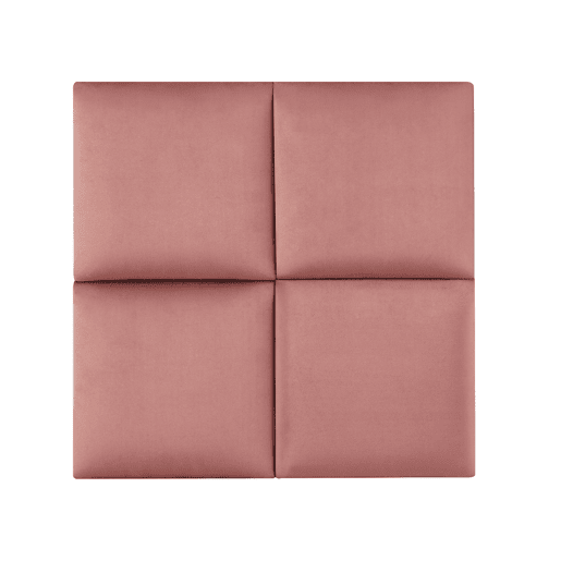 Conjunto de 4 painéis de parede acolchoados Carpino veludo 30x30cm - Rosa neu.haus