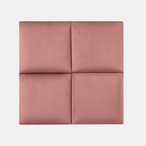 Conjunto de 4 painéis de parede acolchoados Carpino veludo 30x30cm - Rosa neu.haus