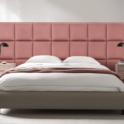 Conjunto de 4 painéis de parede acolchoados Carpino veludo 30x30cm - Rosa neu.haus