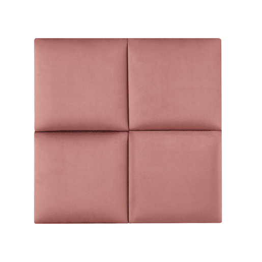 Conjunto de 4 painéis de parede acolchoados Carpino veludo 30x30cm - Rosa neu.haus