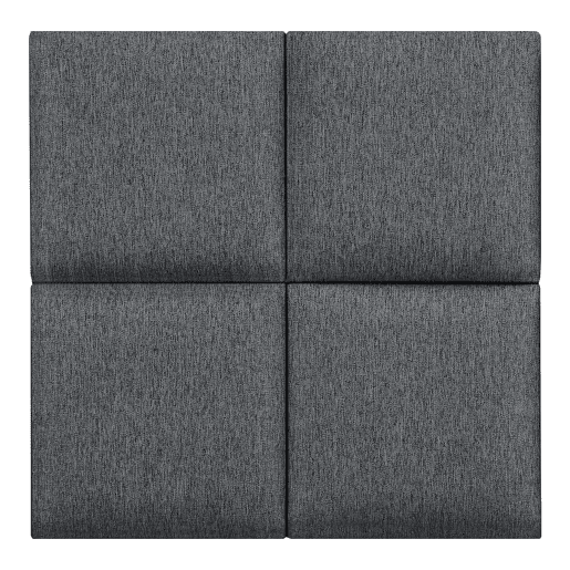 Conjunto de 4 painéis de parede acolchoados Carpino têxtil 30x30cm - Cinzento escuro neu.haus
