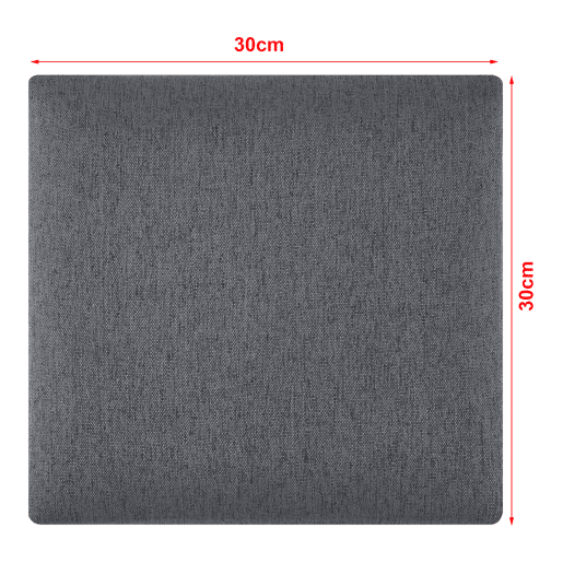 Conjunto de 4 painéis de parede acolchoados Carpino têxtil 30x30cm - Cinzento escuro neu.haus
