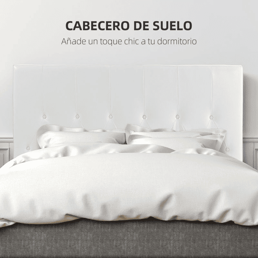 HOMCOM Cabeceira de Cama 160cm Cabeceira de Cama Estofada em Linho e Acolchoada 2 Formas de Uso Vertical ou Montado na Parede 160x7x120cm Branco