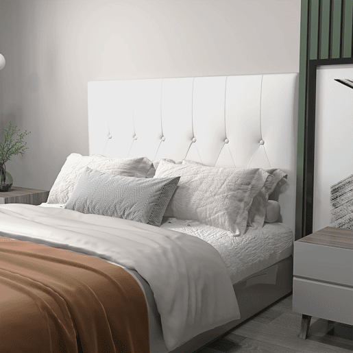 HOMCOM Cabeceira de Cama 160cm Cabeceira de Cama Estofada em Linho e Acolchoada 2 Formas de Uso Vertical ou Montado na Parede 160x7x120cm Branco