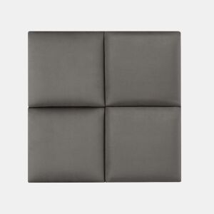 Conjunto de 4 painéis de parede acolchoados Carpino veludo 30x30cm - Cinzento escuro neu.haus