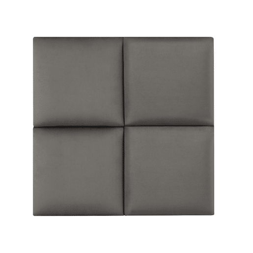 Conjunto de 4 painéis de parede acolchoados Carpino veludo 30x30cm - Cinzento escuro neu.haus