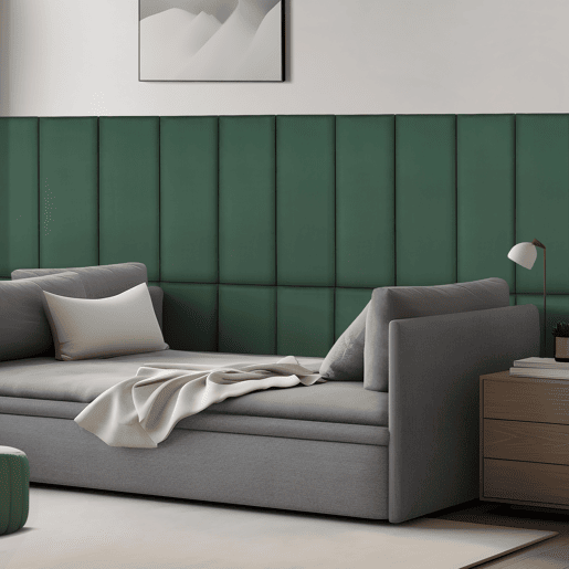Conjunto de 2 painéis de parede acolchoados Carpino veludo 90x30cm - Verde escuro neu.haus
